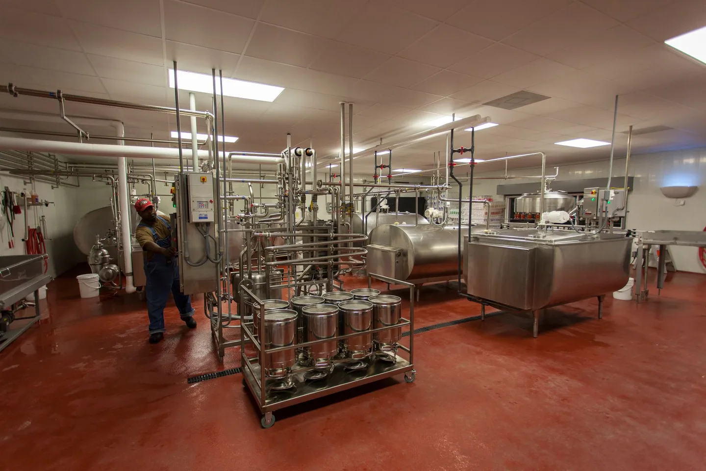 Stainless-steel food and beverage processing line